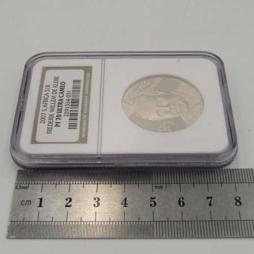 2007 RSA Proof silver FW de Klerk R1 graded PF70 Ultra cameo by NGC