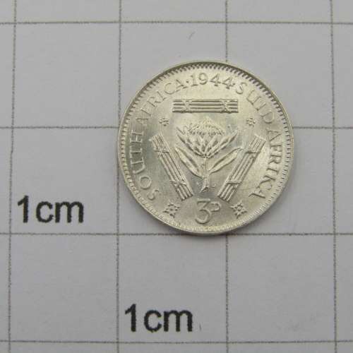 South Africa 1944 tickey 3d uncirculated