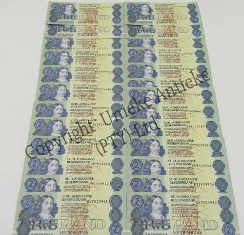 Lot of 25 old SA GPC de Kock banknotes with consecutive numbers