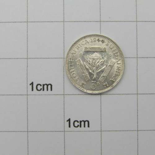 1944 South Africa 3d tickey - Uncirculated