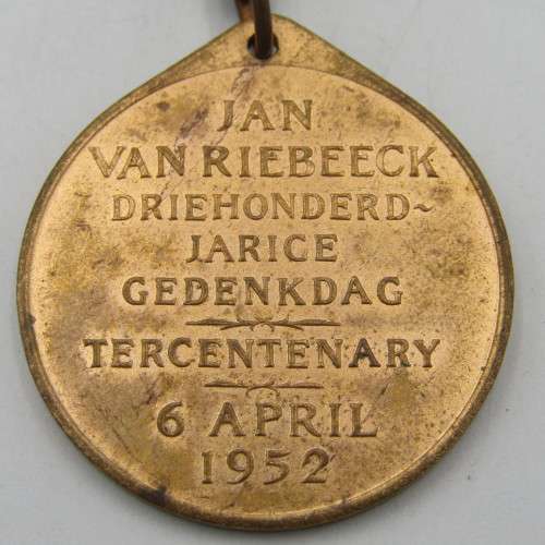 Pair of Van Riebeeck 1952 300 Years medallions in different metals