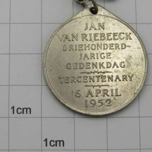 Pair of Van Riebeeck 1952 300 Years medallions in different metals