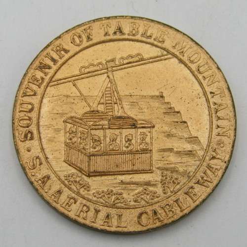 Pair of medallions 1929 for the opening of Table Mountain Cableway in different metals