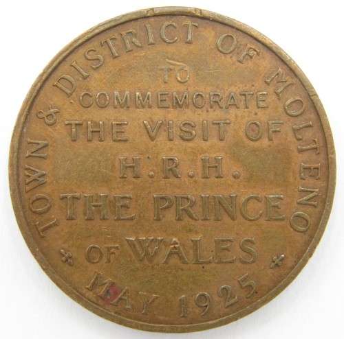 Molteno 1925 Commemoration of Prince of Wales visit medallion