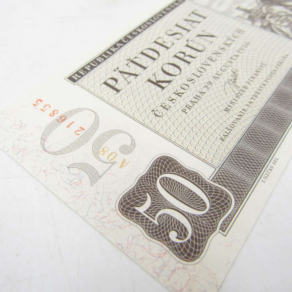 Ceskoslovenska 1950 banknote 50 Korun UNC