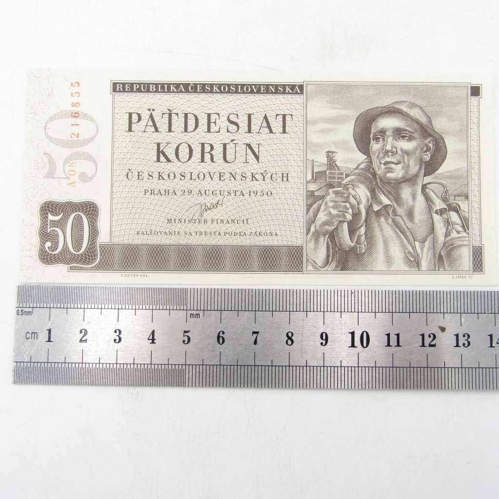 Ceskoslovenska 1950 banknote 50 Korun UNC