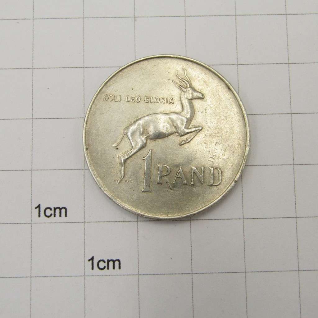 South Africa 1966 English R1 with horn flaw on Springbok