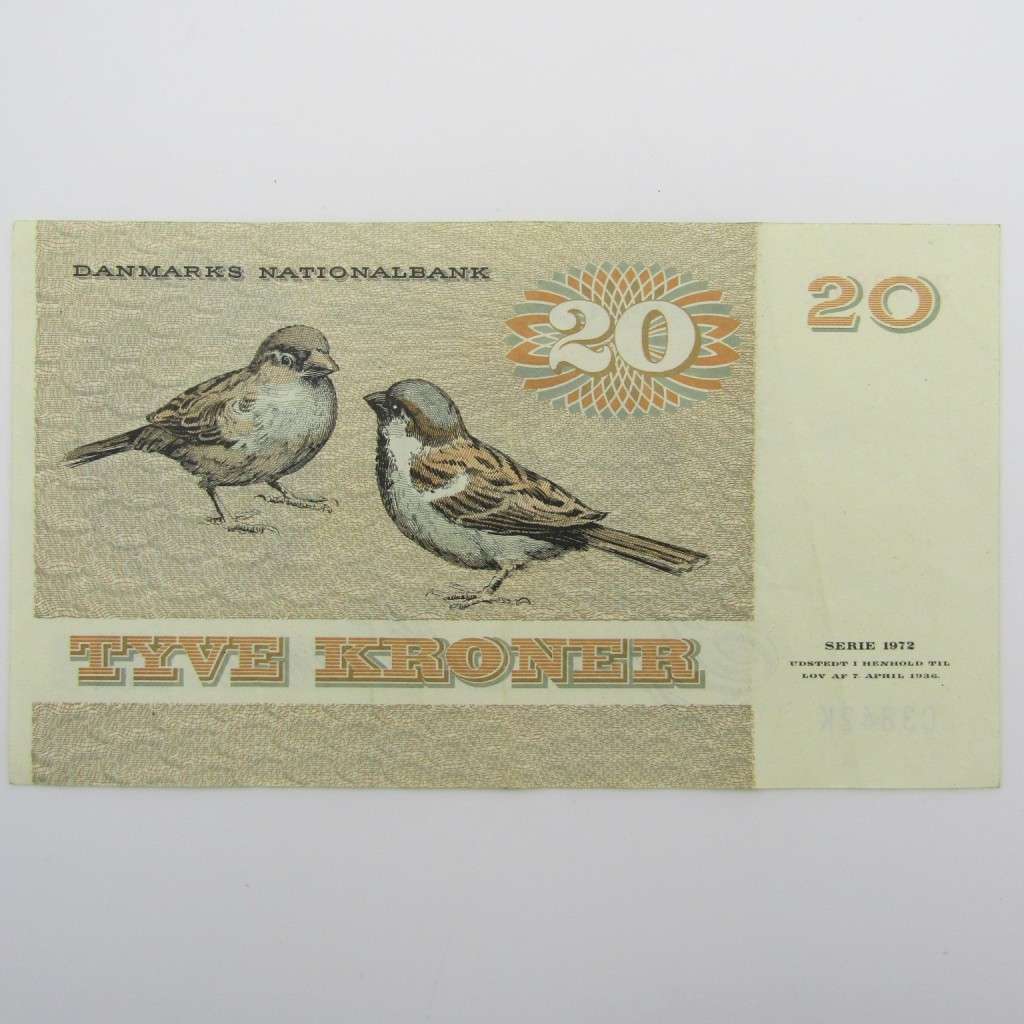 Denmark 1972 Serie 20 Kroner banknote - XF