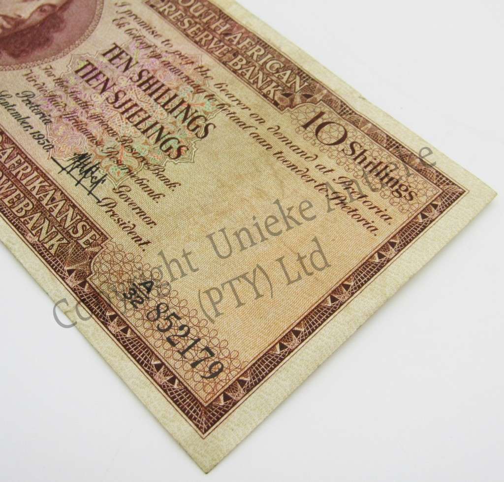 MH de Kock Ten Shillings 1950 E/A A32 VF