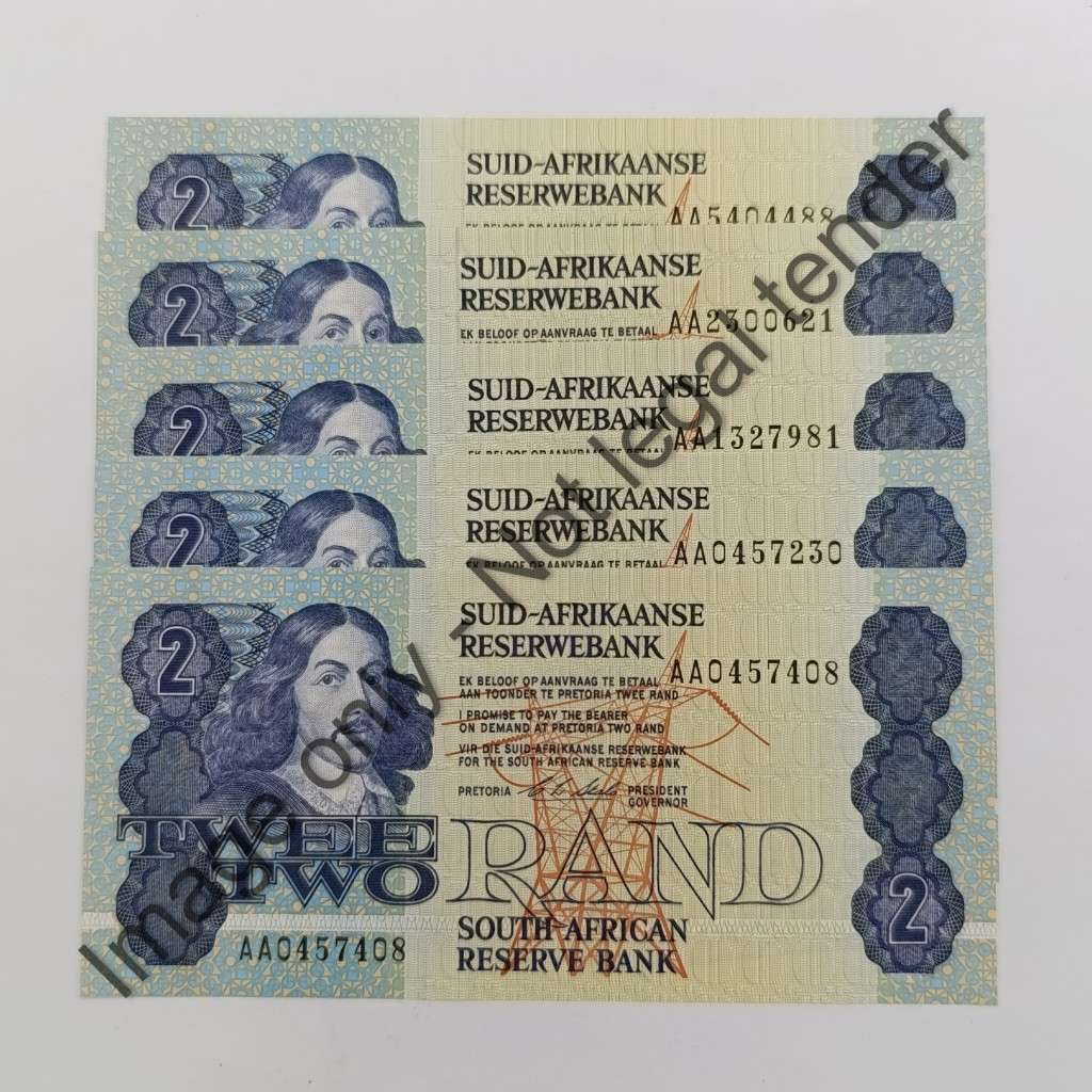 CL S Stals only issue R2 banknotes - Lot of 5 uncirculated notes with AA numbers