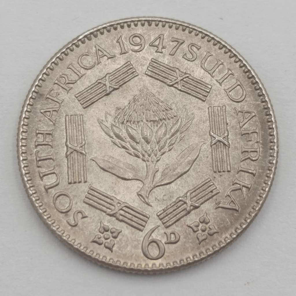 South Africa 1947 sixpence uncirculated