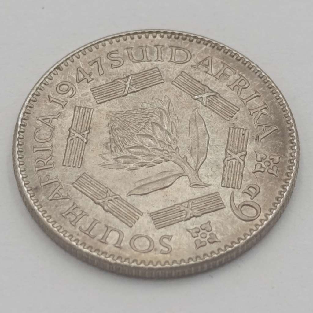 South Africa 1947 sixpence uncirculated