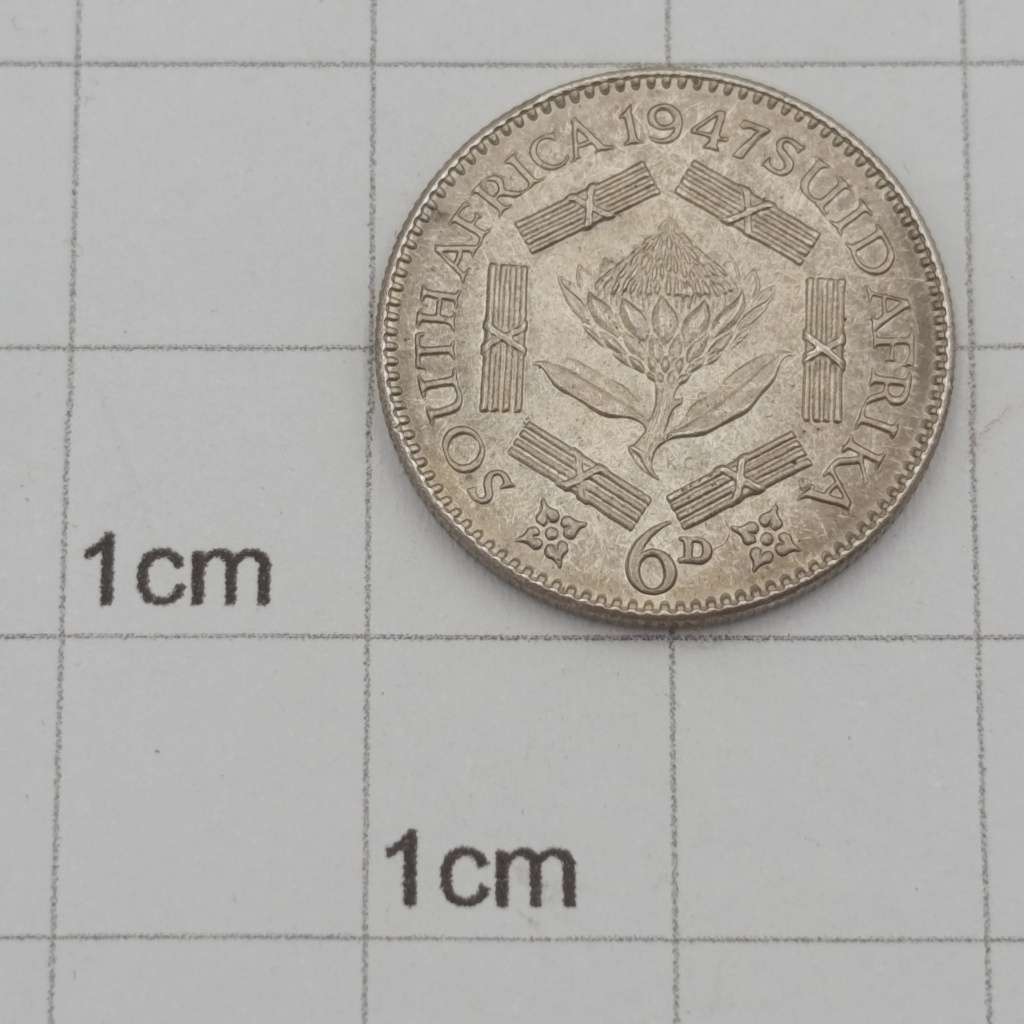 South Africa 1947 sixpence uncirculated