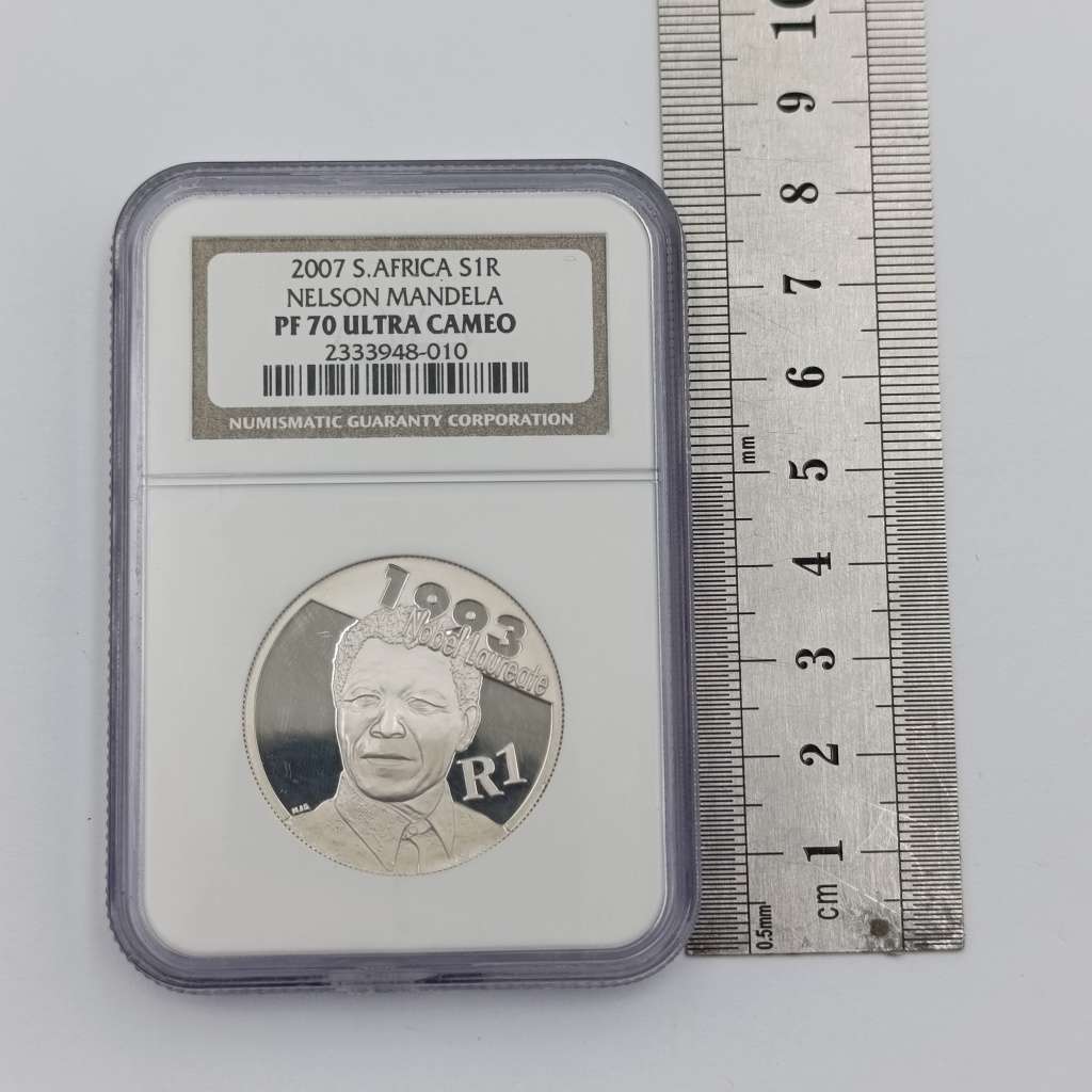 2007 RSA silver R1 Nelson Mandela graded  PF70 Ultra Cameo by NGC