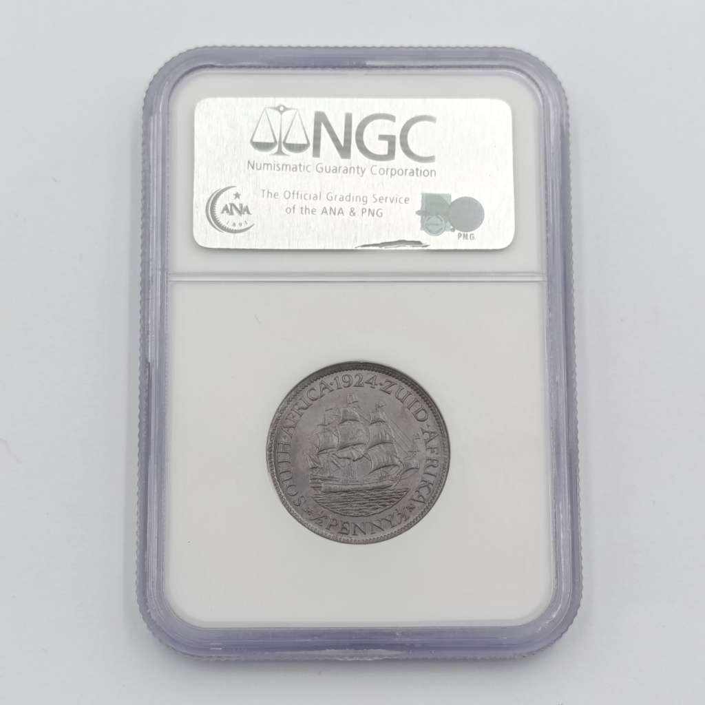 1924 SA Union half penny graded MS64 BN by NGC