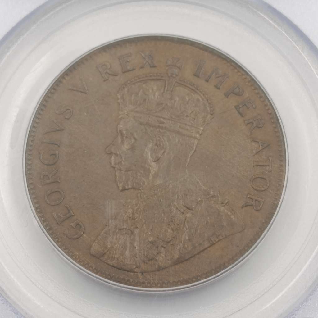 1930 SA Union Penny graded AU 58 by PCGS