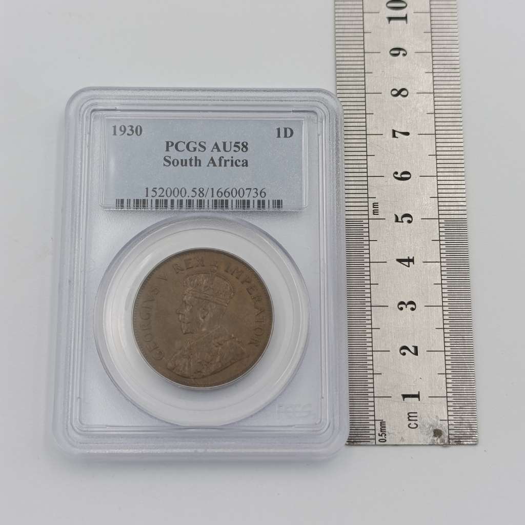 1930 SA Union Penny graded AU 58 by PCGS