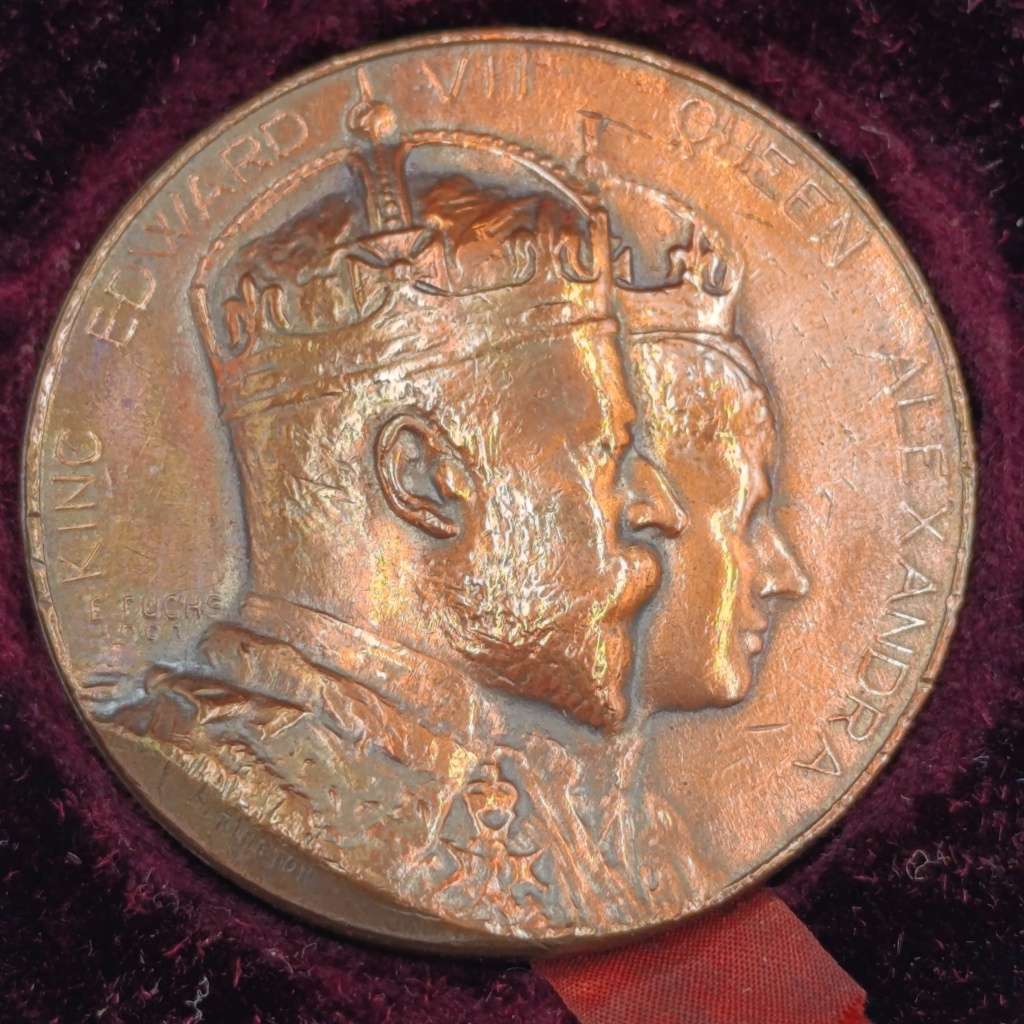 1902 Coronation medallion of the Grand Hotel - Edward VII and Queen Alexandria