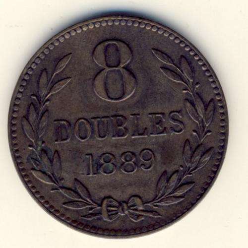 Guernsey 1889 bronze 8 Doubles