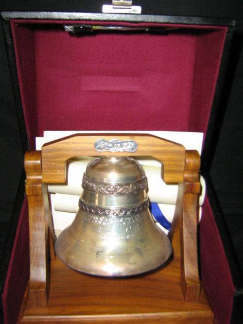 Silver Rhodesian independence bell Num.211 1965 - 1975 - in original box with certification