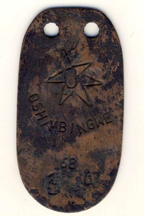 STRANGE Oshimbingwe pass SWA no 68 possible private use