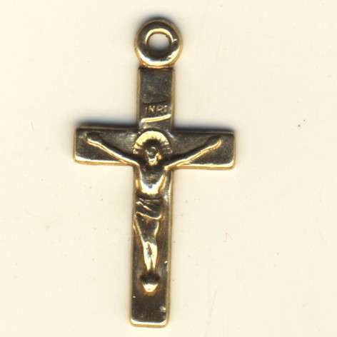 Jesus on the cross gold pendant 9kt