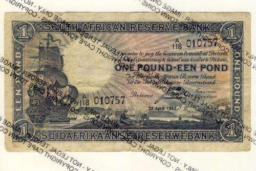 J Postmus 1942 One Pound banknote A118