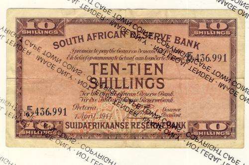 1944 Ten Shilling Postmus VF or better - @@@ Crazy R1 Start