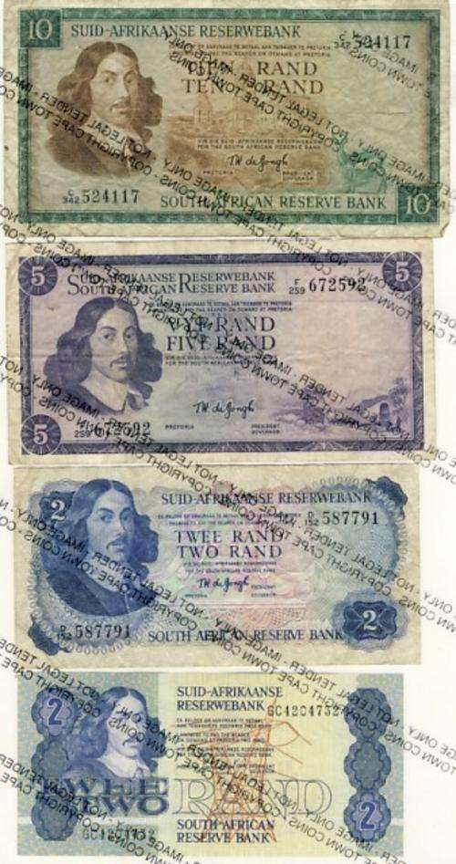 Lot of old SA banknotes