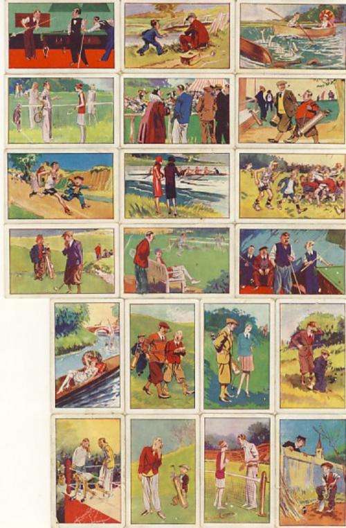 Cigarette card, Lot of 40 cards - humour in sport - as per scan