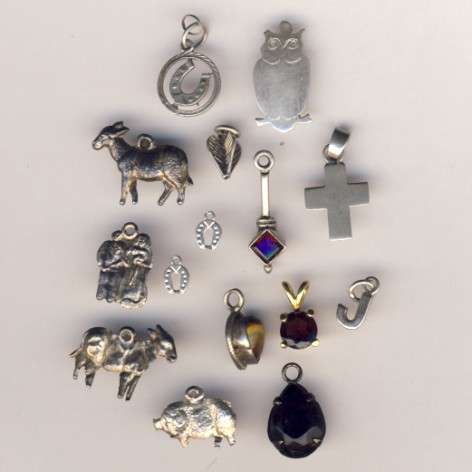 Lot of 15 pendants & charm pendants - some silver you bid per item to take all