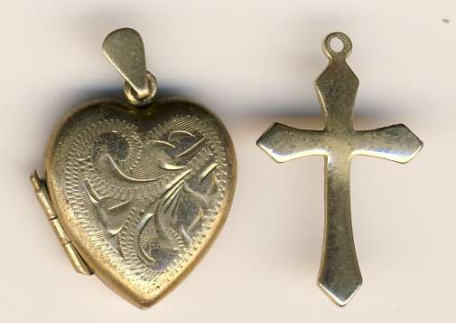 Pendant - Cross & Heart shaped locket - as per scan