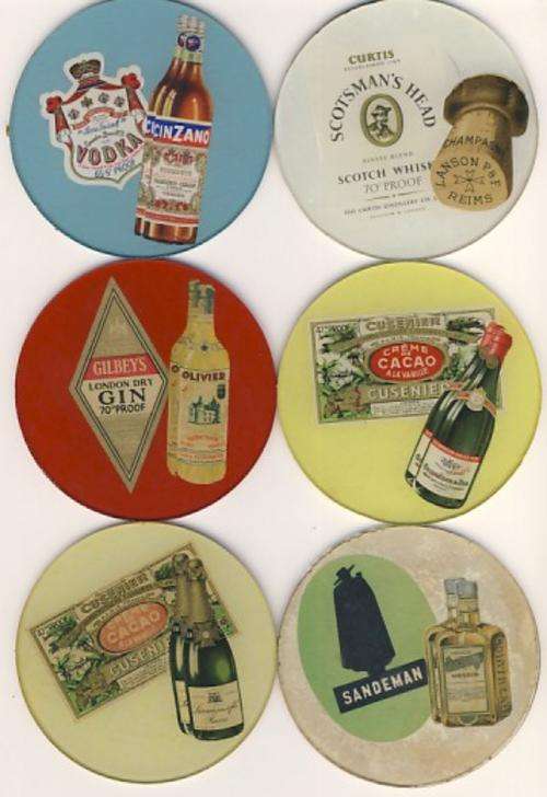 Lot of 10 GAYPRO glass coasters Vintage items - as per scan