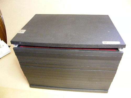 Numismatic cabinet with 14 Trays ( should be 15 - one missing ) Space for 24 coins in each tray