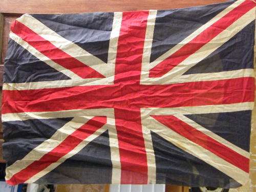 Very old Union Jack Flag - Used at 1937 Royal Visit  - Some small holes - as per scan