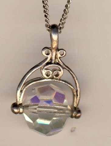 Sterling Silver necklace with Crystal ball - as per scan