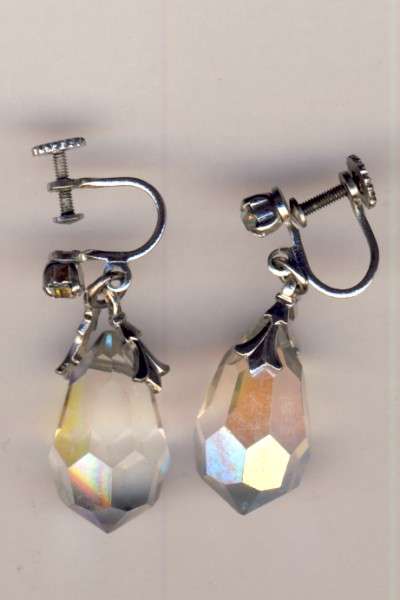 Pair of antique crystal earrings as per scan