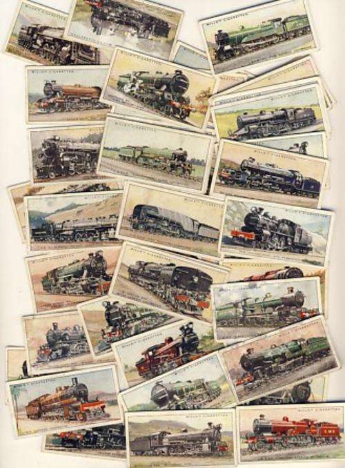 Railway Locomotives - Lot of 45 Cigarette Cards - all different - as per scan