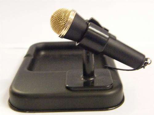 Microphone & Ashtray stand - Gas Piezoelectric table lighter - 13.5cm x 8cm