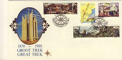 First day Cover - Great Trek 1988