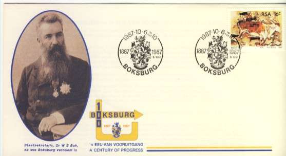Commemorative Cover  Dr W E Bok  Boksburg