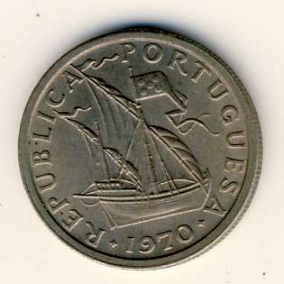 Portugal 21/2 escudos 1970 UNC