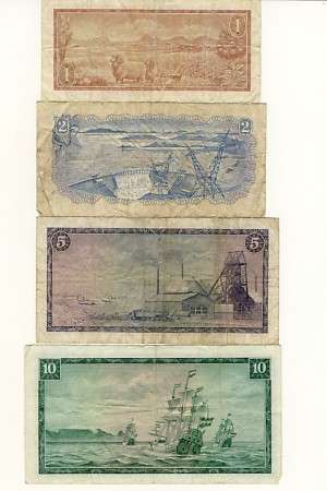 Set of banknotes R1, R2, R5 & R10 - TW de Jongh - 5 Sets Available - You bid per set of 4 notes