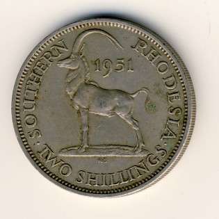 Southern Rhodesia 1951 Two shillings XF