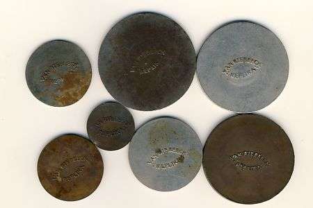 Lot of 7 different Van Riebeeck tokens - You bid per token to take all