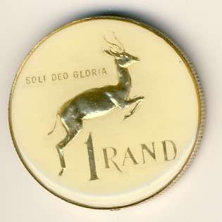RSA 1967 Gilded & coloured silver rand (white)