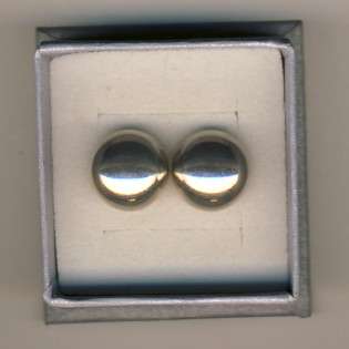 Button type sterling silver earrings