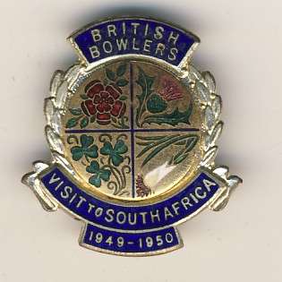 British Bowlers visit to SA 1949-1950 bowling badge @ CRAZY R1 start