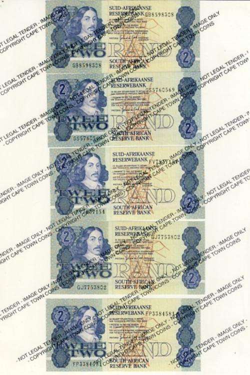 GPC de Kock Lot of 15 UNC 3rd Issue R2 notes - Book value R50 each