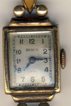 Burden Antique ladies manual wind watch with 12kt gold filled strap - working